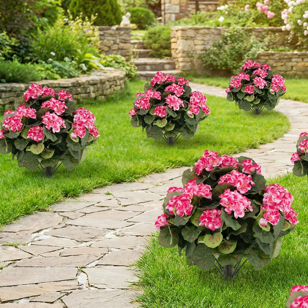 Dirbtinės pelargonijos rožinės 2 vnt.