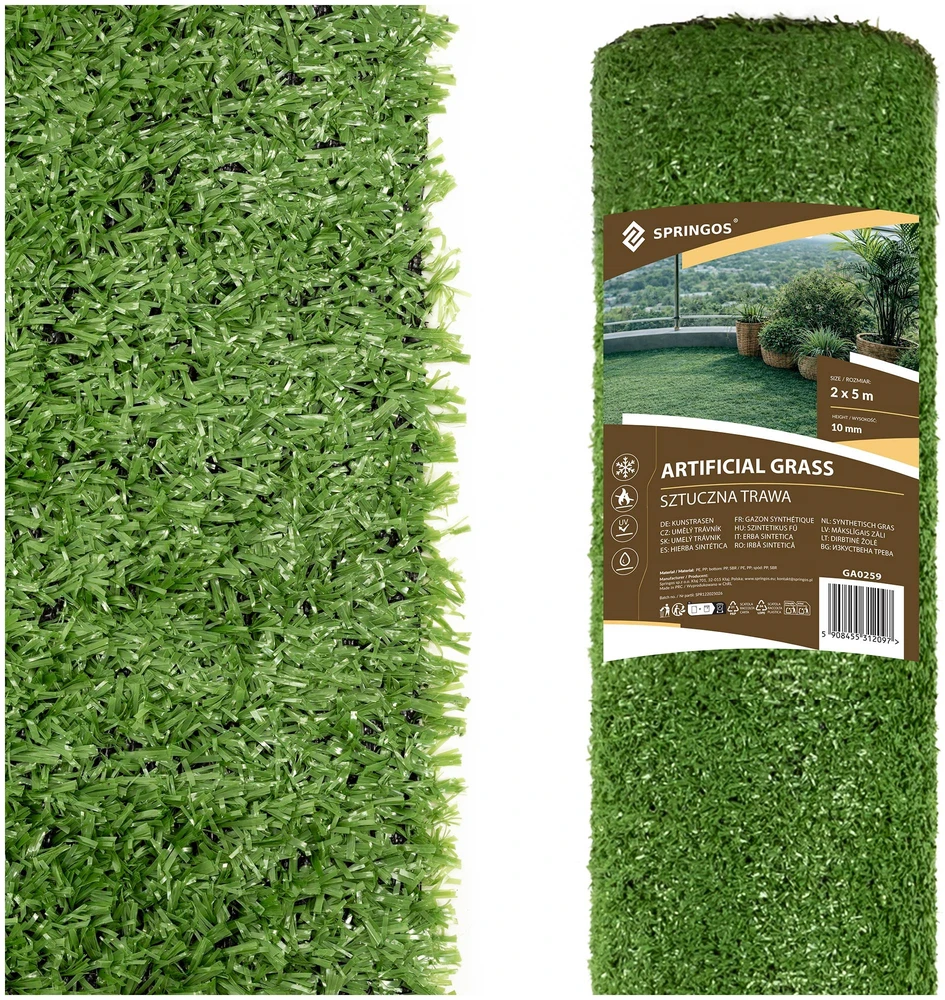 Springos Dirbtinės žolės ritinys 2x5 m