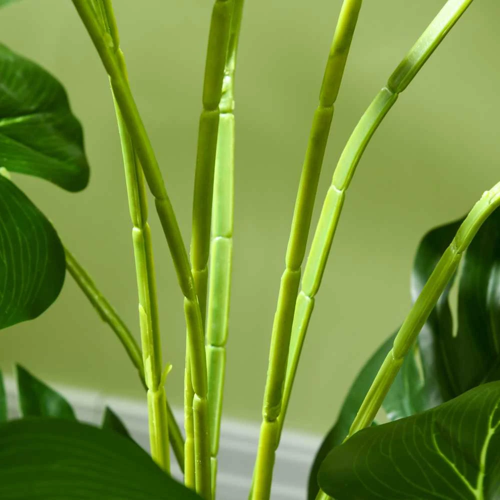 Dirbtinė „Monstera“ gėlė HOMCOM, 120 cm, su vazonu ir PE samanomis, itin tikroviška, svetainei, žalia