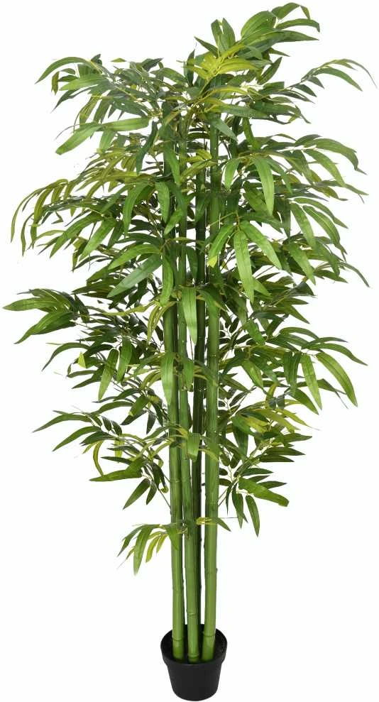 HOMCOM dirbtinis augalas 180 cm, dirbtinis bambuko medis su vazonu, dirbtinis medis, žalias