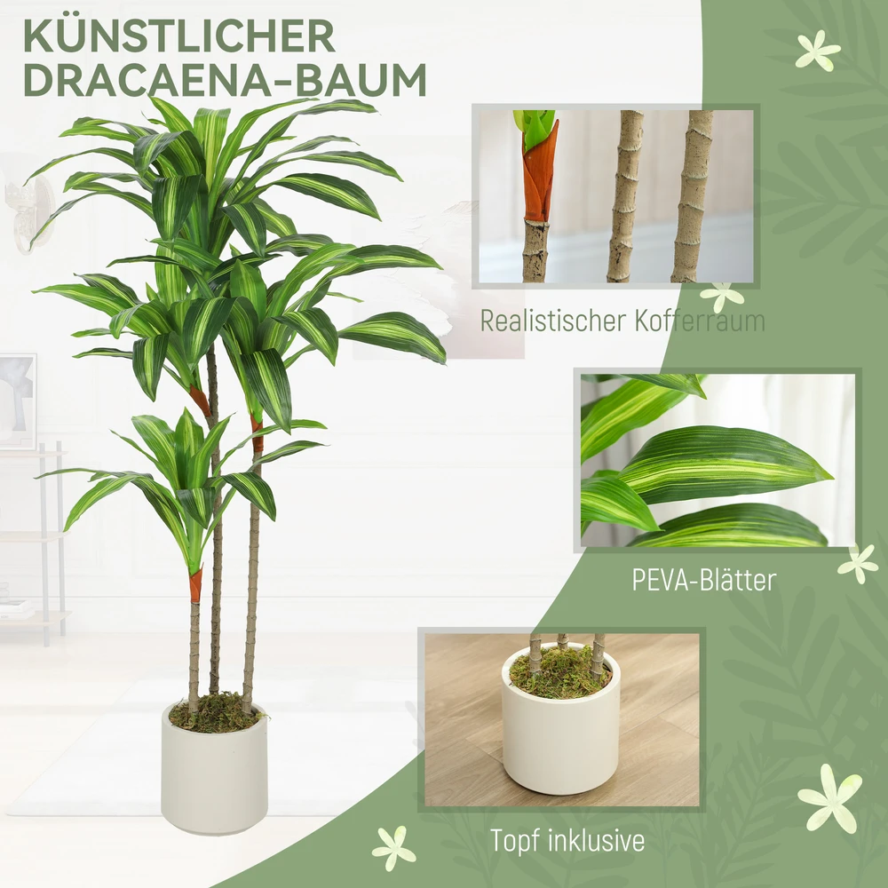 Dirbtinis dracena medis 120 cm