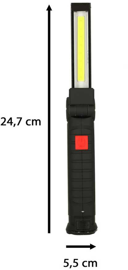 Dirbtuvių žibintuvėlis USB COB magnetinis įkraunamas 1200 mAh 200 lm
