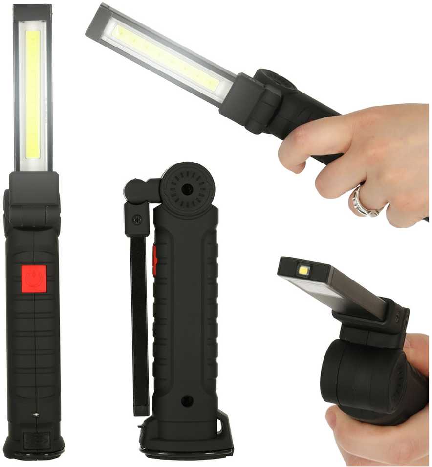 Dirbtuvių žibintuvėlis USB COB magnetinis įkraunamas 1200 mAh 200 lm