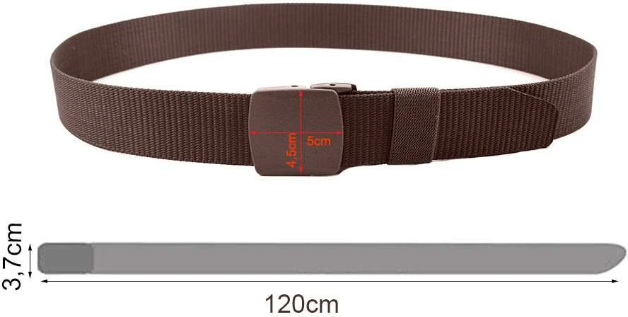Diržas su sagtimi, poliesteris, 120 cm, rudas