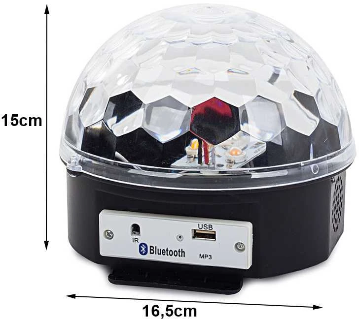 Disko lempa su LED, MP3, USB, Bluetooth