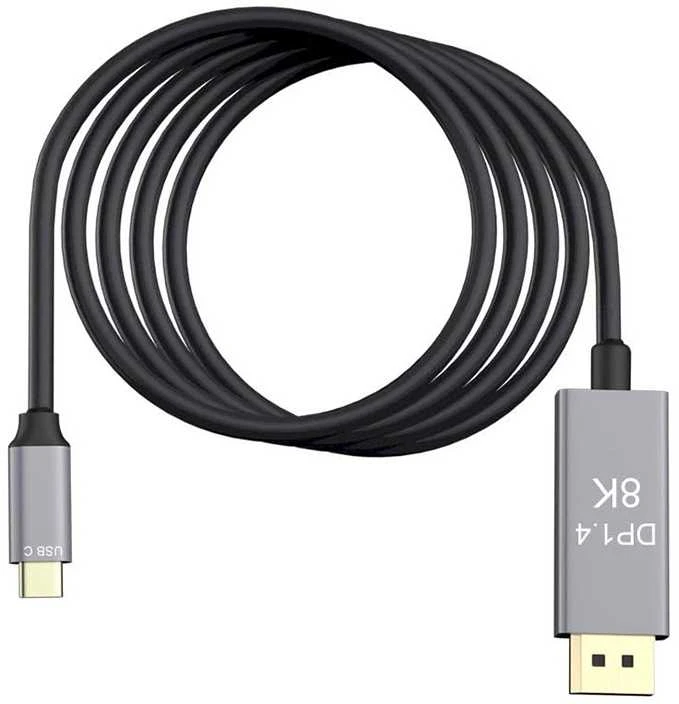 DisplayPort USB-C kabelis 1.4, 1,8 m, 8K, 4K, 2K