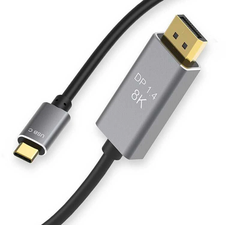 DisplayPort USB-C kabelis 1.4, 1,8 m, 8K, 4K, 2K