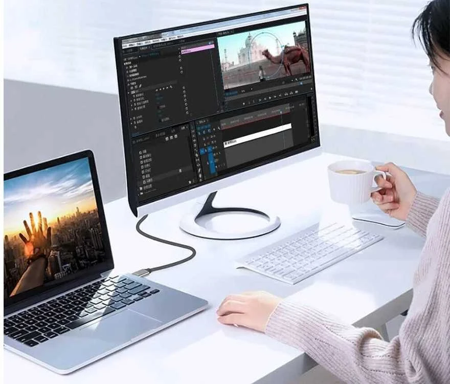 DisplayPort USB-C kabelis 1.4, 1,8 m, 8K, 4K, 2K