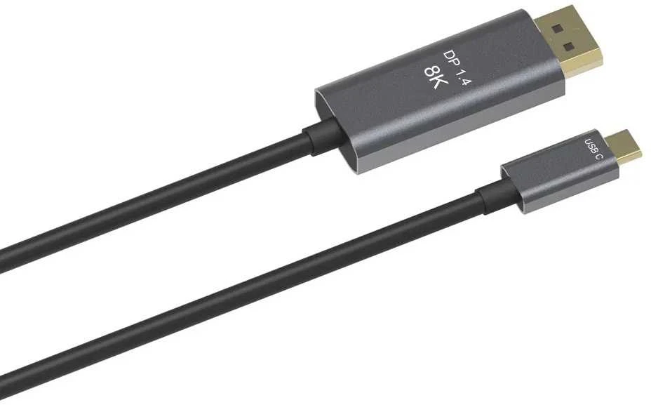 DisplayPort USB-C kabelis 1.4, 1,8 m, 8K, 4K, 2K
