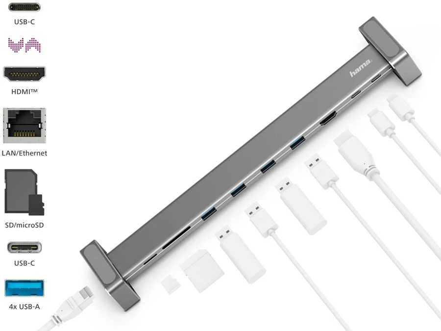 Doko stotelė Docking Station Hama 9-in-1 USB-C