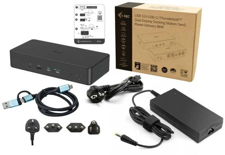 I-TEC USB 3.0 USB-C Thunderbolt 3 Professional Dual 4K Ekrano prijungimo stotis Generation 2 + maitinimo tiekimas 100 W