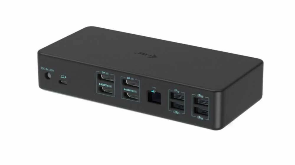 I-TEC USB 3.0 USB-C Thunderbolt 3 Professional Dual 4K Ekrano prijungimo stotis Generation 2 + maitinimo tiekimas 100 W