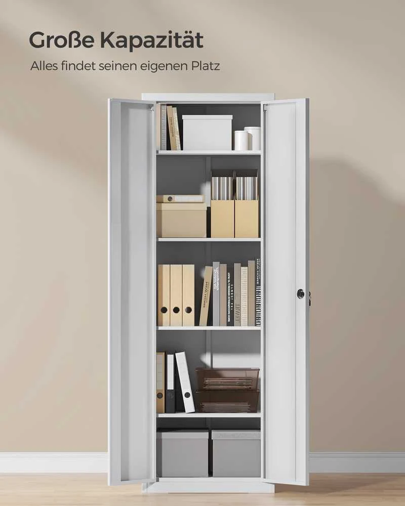 Songmics Dvigubų durų ir 5 lygių kartotekų spinta