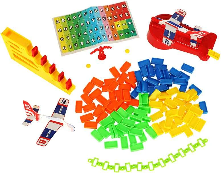 Roger Mokomasis žaidimas domino lėktuvas su paleidimo įrenginiu