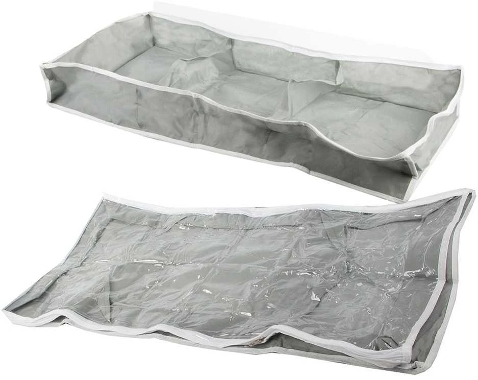 Drabužių dėžė po lova, 90x42x14 cm, pilka