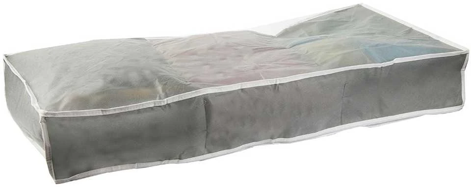Drabužių dėžė po lova, 90x42x14 cm, pilka