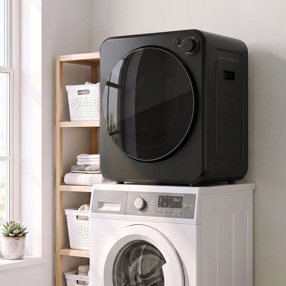 Drabužių džiovyklė, 5 programos, 2,5kg, juoda, 48 × 44 × 57 cm