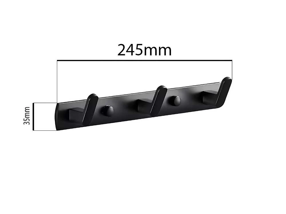 Drabužių ir Rankšluosčių Kabykla, Juoda, 24,5 cm