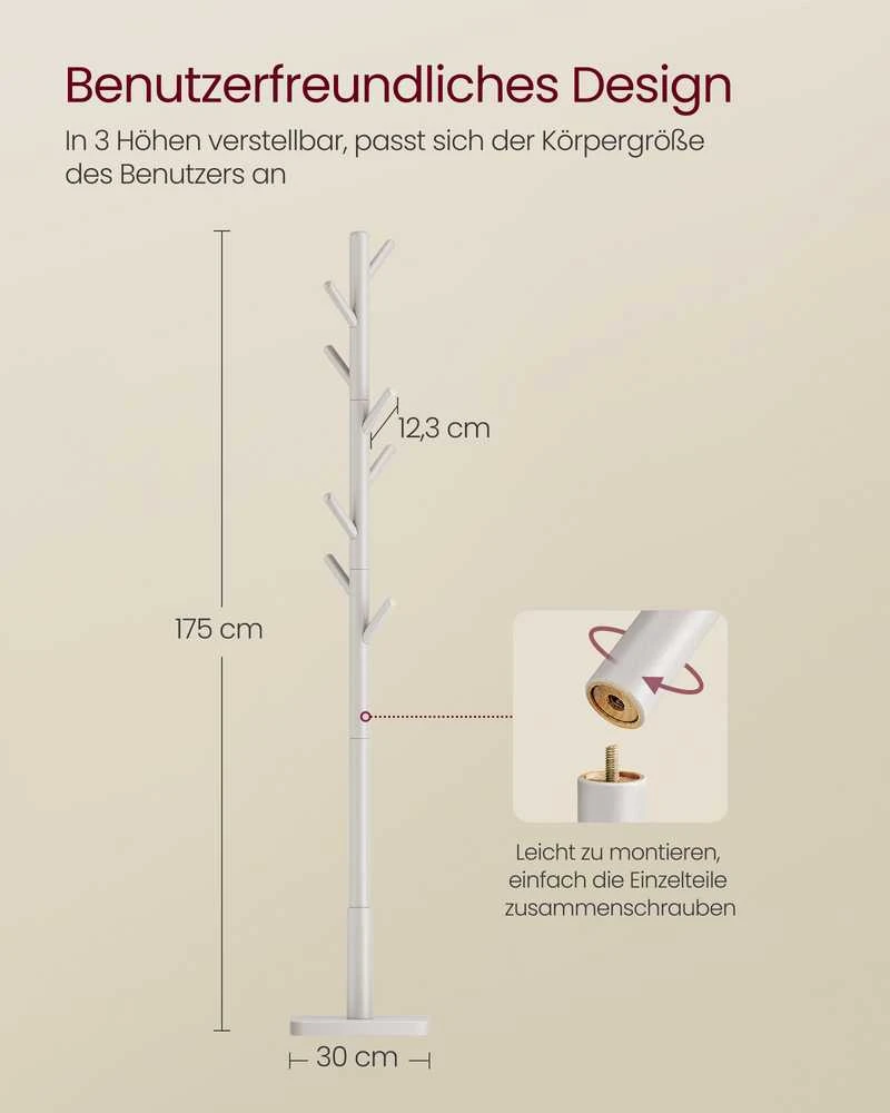 Songmics Vasagle Medžio formos drabužių kabykla iš kaučiukmedžio