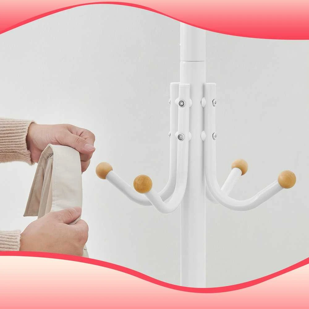 SONGMICS drabužių stovas, metalinis drabužių pakaba su 12 kabliukais, drabužių spinta
