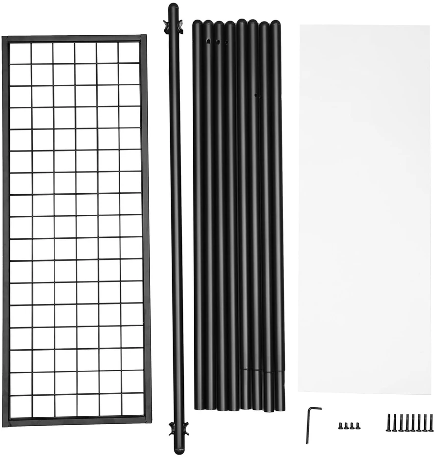 Valora Drabužių kabykla su ratukais ir lentyna, juoda, 92,5 × 33,5 × 153 cm