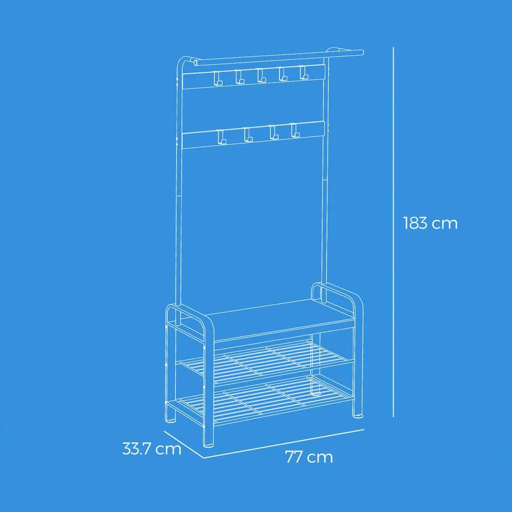 Songmics Drabužių kabykla VASAGLE 183 cm su batų lentyna