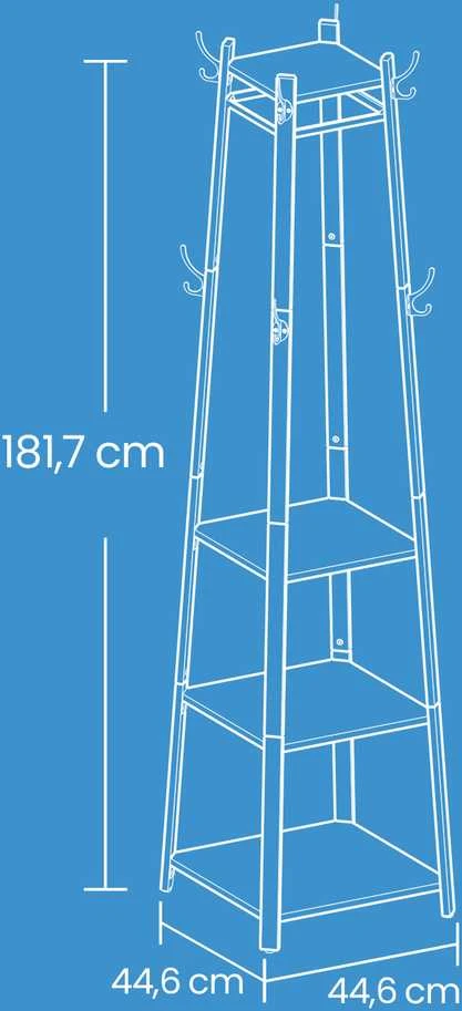 Songmics VASAGLE drabužių stovas, drabužių pakaba, drabužių spinta su 4 lentynomis
