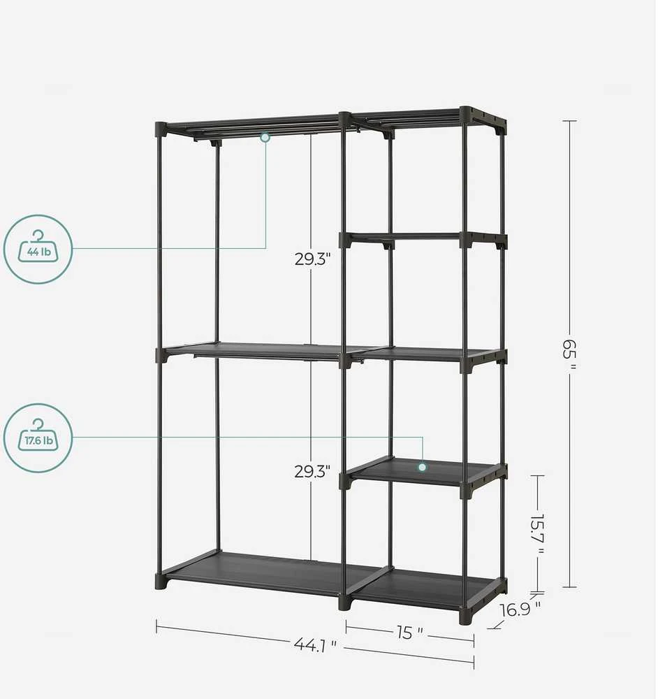 Songmics Drabužių spinta 112 x 43 x 165 cm