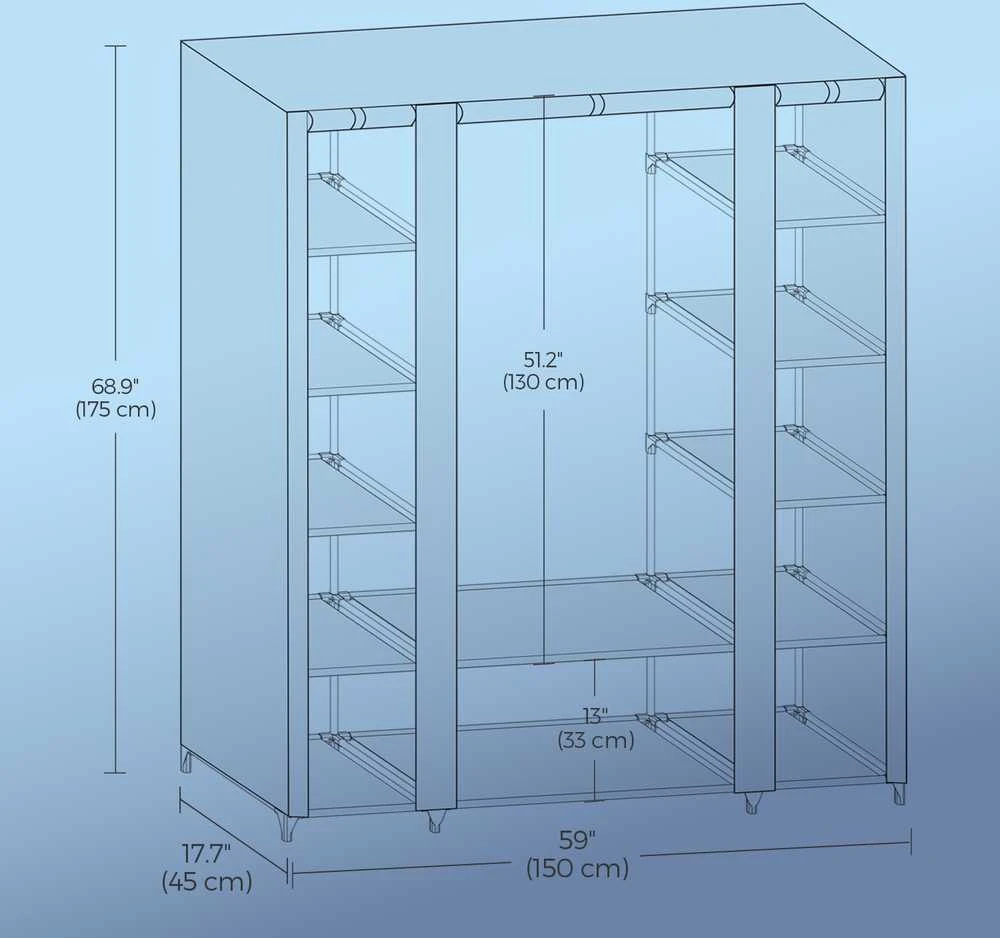 Songmics Drabužių spinta, 45x150x175 cm