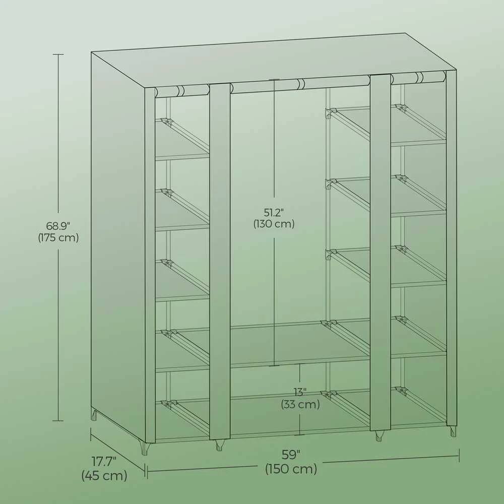 Songmics Drabužių spinta iš audinio, 45x150x175 cm