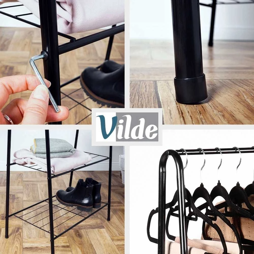 Vilde Stovinti drabužių pakaba metalinė juoda 153 cm