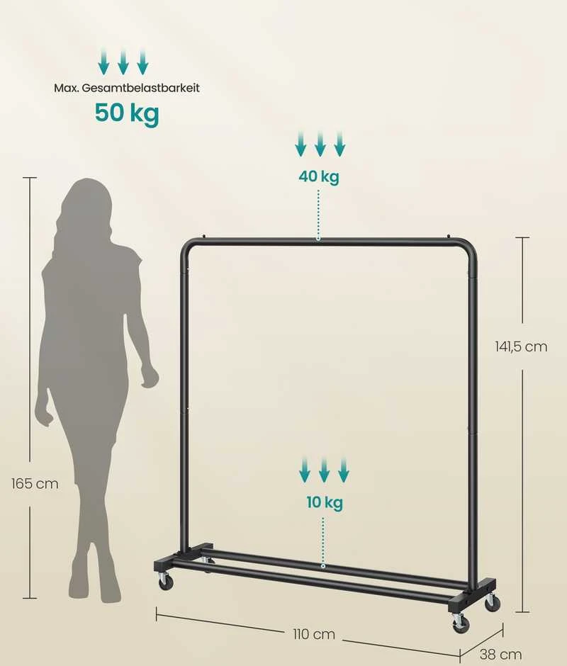 Songmics Drabužių stovas 38 x 110 x 141,5 cm