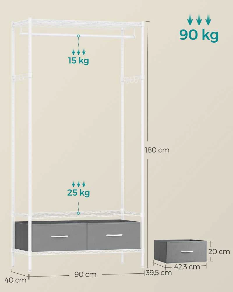 Songmics Drabužių stovas 40 x 90 x 180 cm
