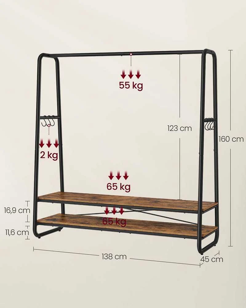 Lova Songmics Drabužių stovas 45 × 138 × 160 cm