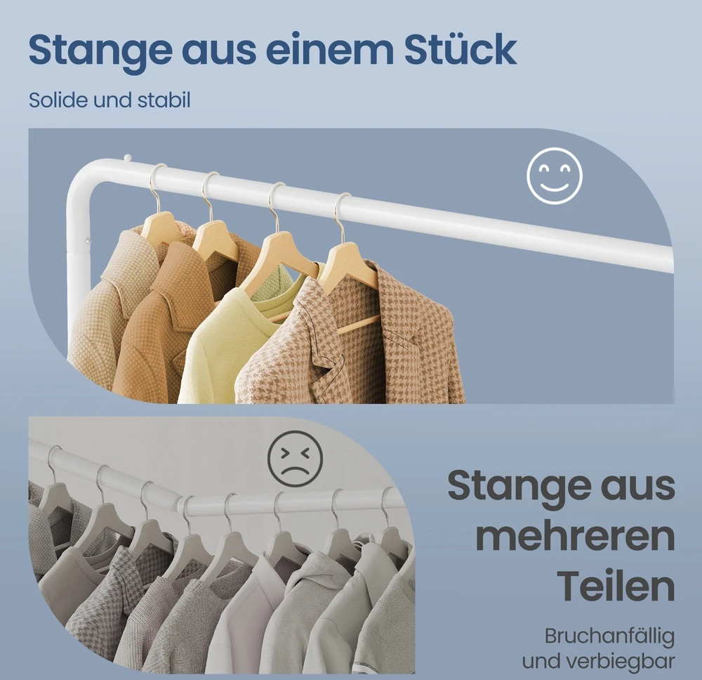 Songmics Drabužių stovas baltas