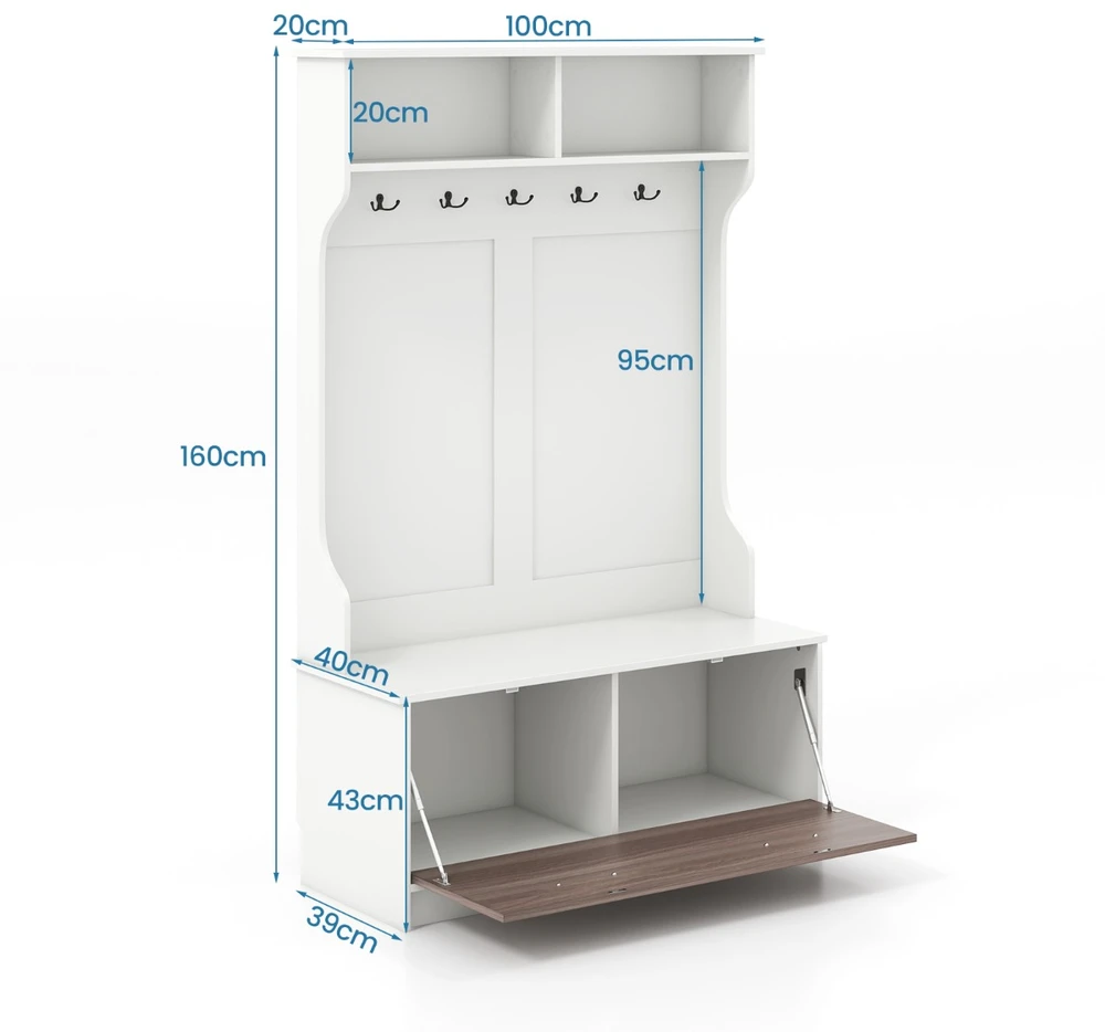 Drabužių stovas baltas/juodas