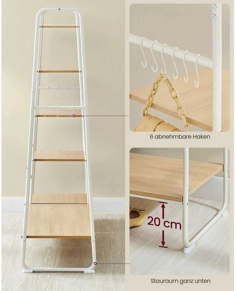 Lova Songmics Drabužių stovas su lentynomis ir kabliukais 45x120x160 cm