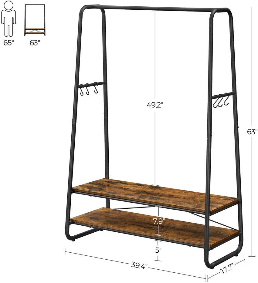 Lova Songmics Drabužių stovas VASAGLE 100x45x160 cm