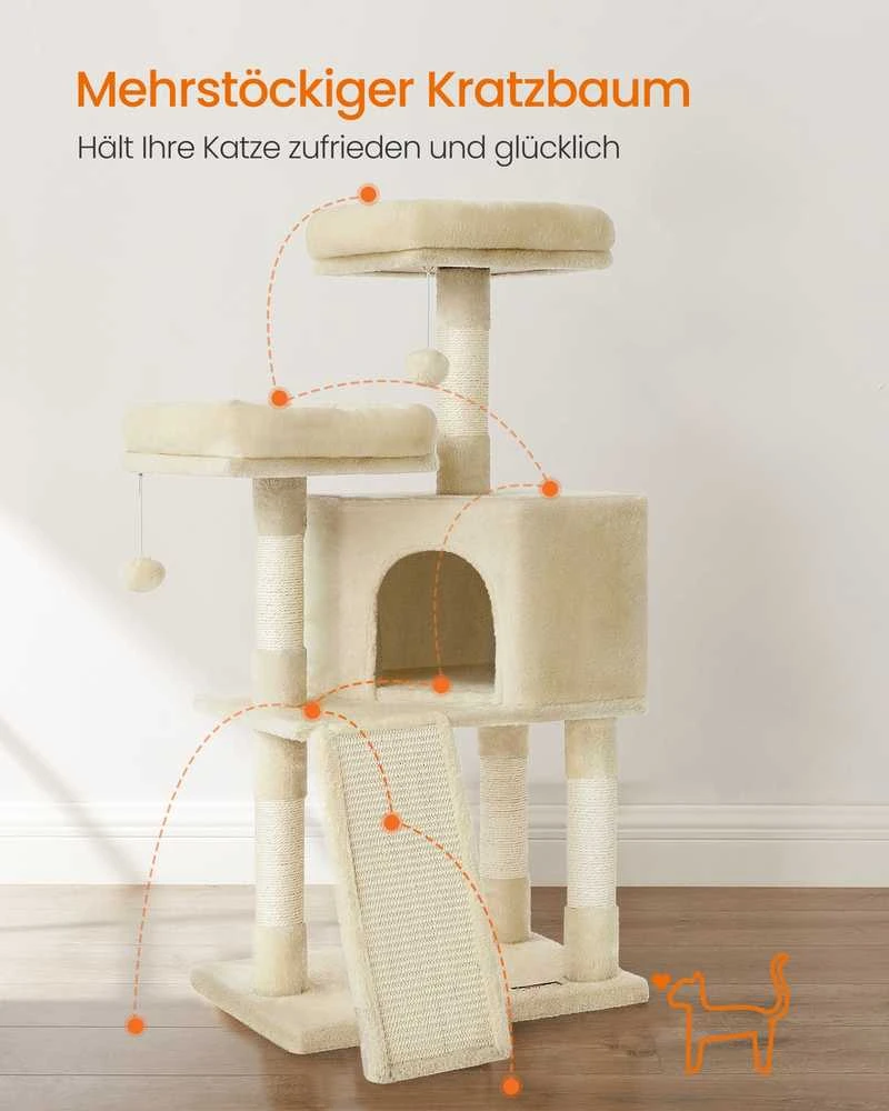Songmics Feandrea Draskyklė 115 cm su draskymo lenta
