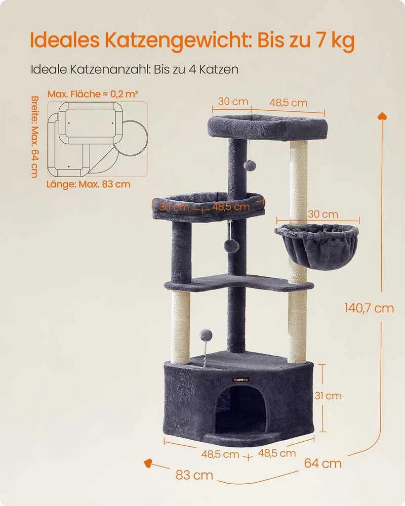 Songmics Kačių draskyklė 140,7 cm