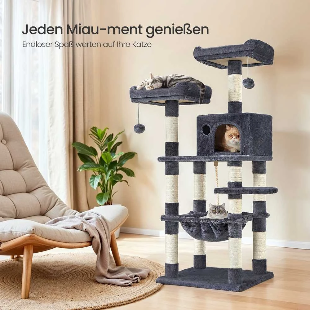 Songmics Feandrea 143 cm aukščio draskyklė, kačių medis su 11 draskyklių