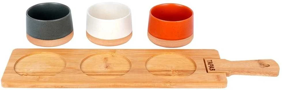 Excellent Houseware Keraminiai užkandžių dubenys 9,5 cm 4 vnt.