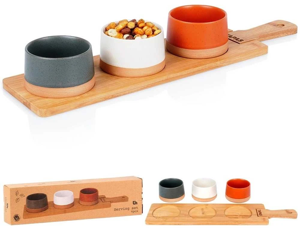 Excellent Houseware Keraminiai užkandžių dubenys 9,5 cm 4 vnt.
