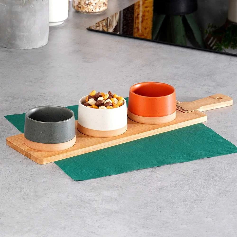 Excellent Houseware Keraminiai užkandžių dubenys 9,5 cm 4 vnt.