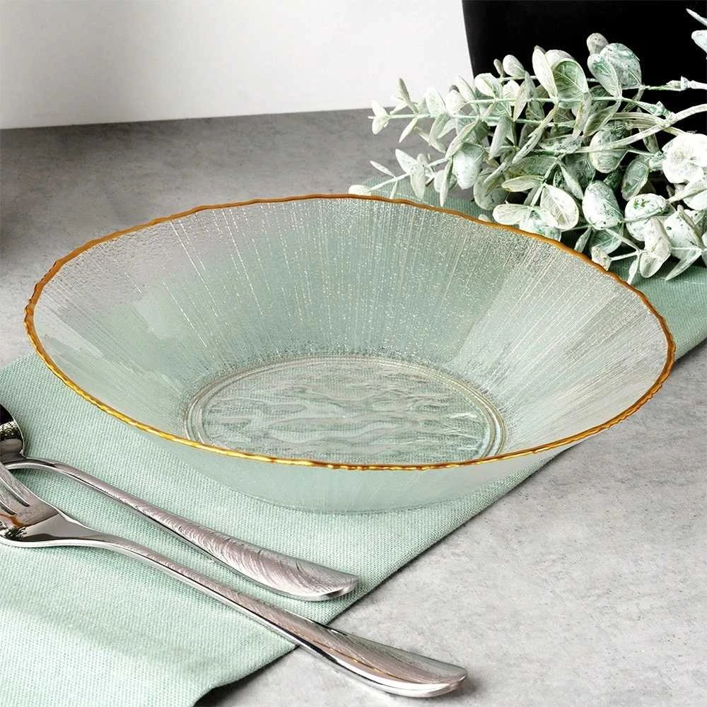 Home Styling Collection Stiklo salotinė 500 ml, auksinė 20,5 cm