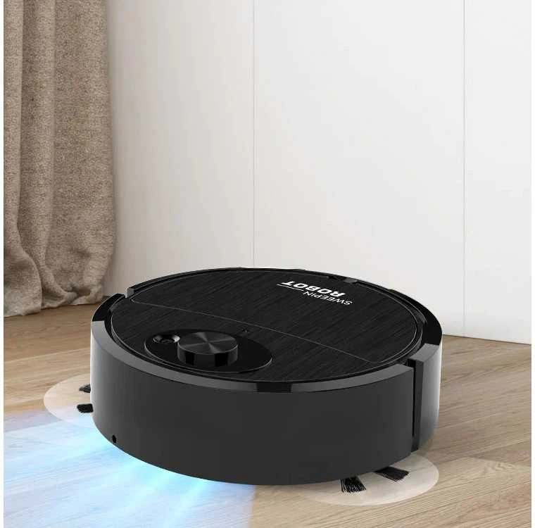 Dulkių siurblys-šluota robotas su dvejomis šluotelėmis, 17.5 cm, juodas