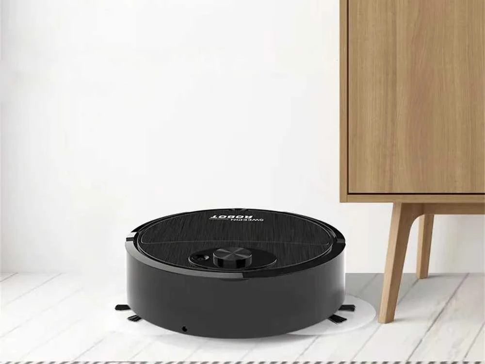 Dulkių siurblys-šluota robotas su dvejomis šluotelėmis, 17.5 cm, juodas