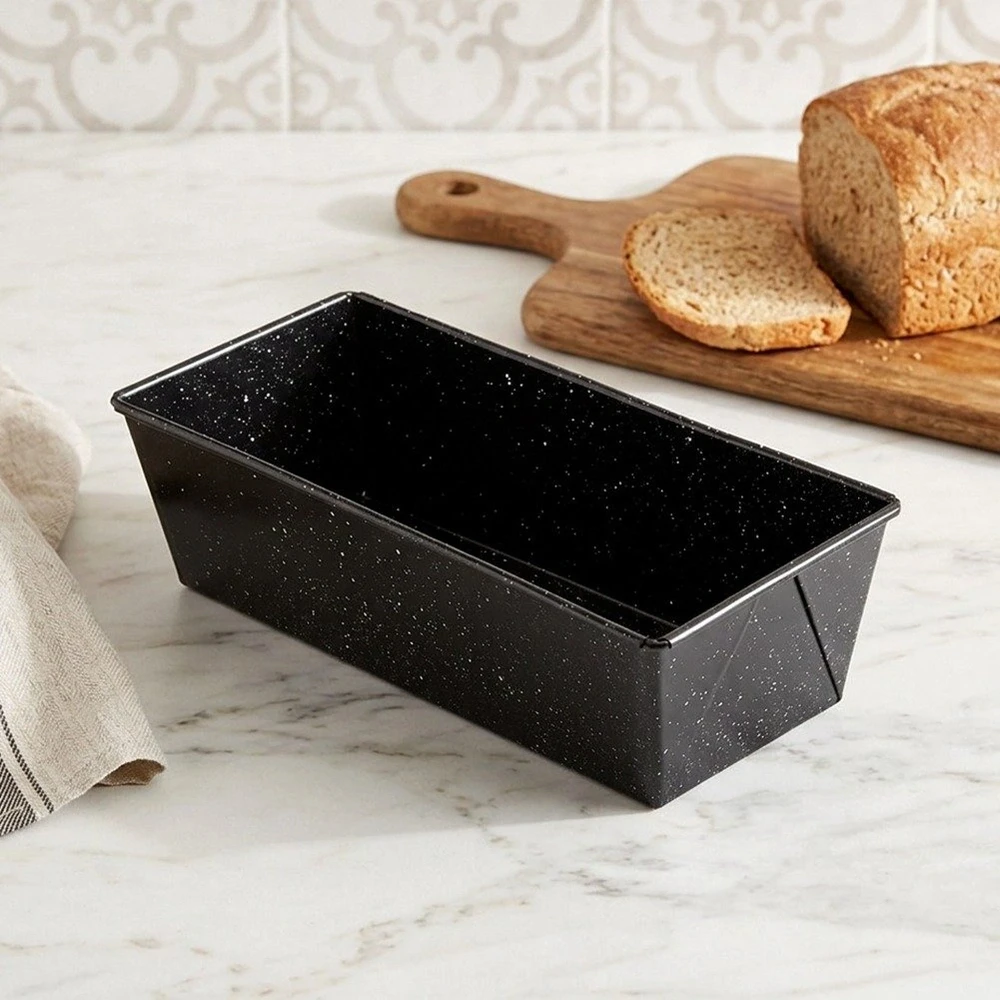 Duonos kepimo forma su granitine danga, juoda, 26 × 11,5 × 7 cm