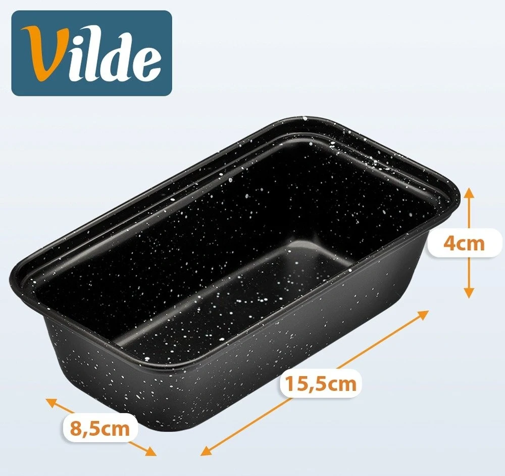 Duonos kepimo forma su granitine danga, juoda, 15,5 × 8,5 × 4 cm