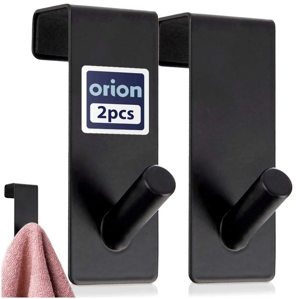 Verk Orion Durų kabliai metaliniai juodi 3x5x8 cm 2 vnt.
